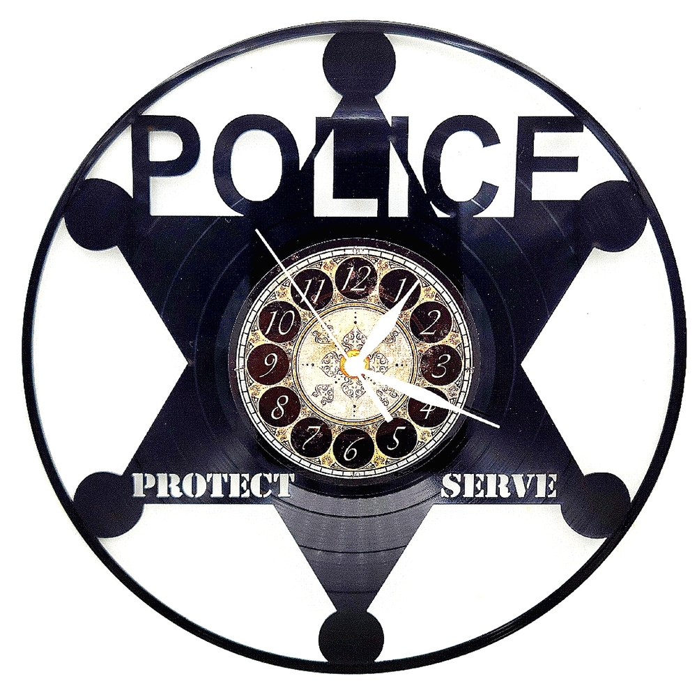 POLICE vinyl record clock
